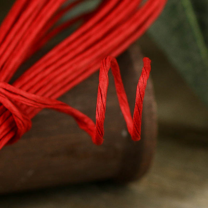 Ribbon - Wired Paper Chord - Red