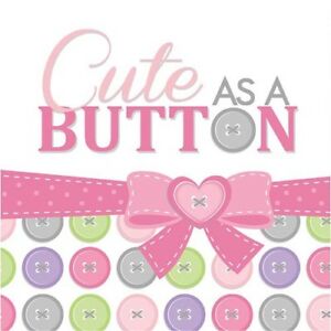 Cute As a Button Girl Luncheon Napkins 3 Ply
