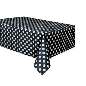 Black Polka Dot Plastic Tablecover - 1.4m x 2.8m