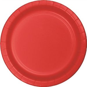 Red Paper Plates Round - 9 Inch (X8)