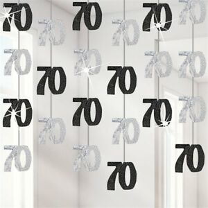 Dazzling Effects 70th Birthday Hanging Decor - Black