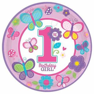 Sweet Girl 1st Birthday Paper Plates