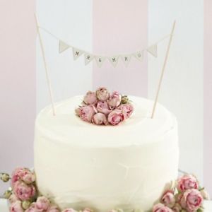 Mr and Mrs Cake Bunting - Ivory - Vintage Lace