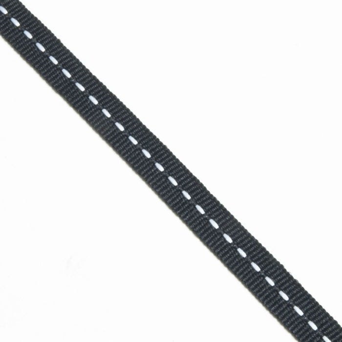 Black Backstitch Ribbon - 7mm