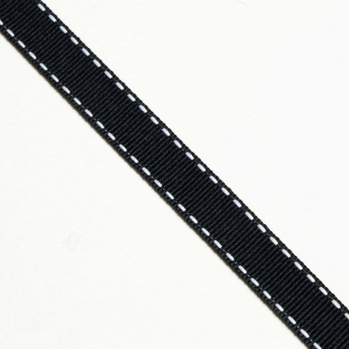 Black Backstitch Ribbon 13mm