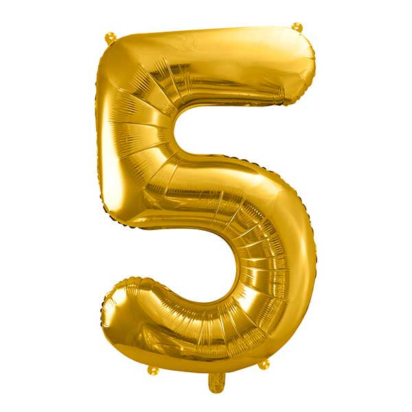 Balloon Foil Number - 5 Gold - 34" (86cm)