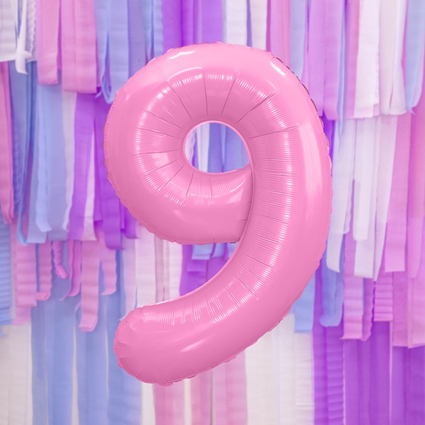 Balloon Foil Number - 9 Pink - 34" (86cm)