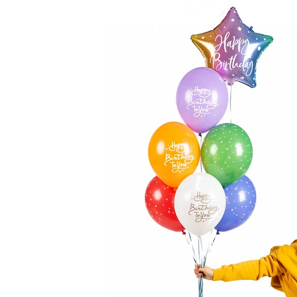 Balloons 30 cm, Happy Birthday To You, mix - 6pk
