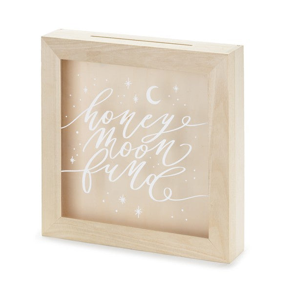 Wooden moneybox - Honeymoon fund, mix, 6x30x30 cm