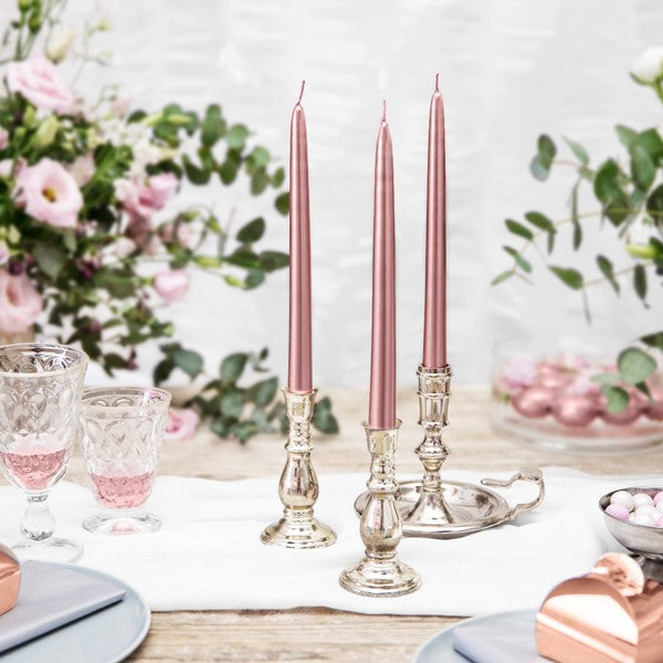 Tapered Candle - Rose Gold - 24cm