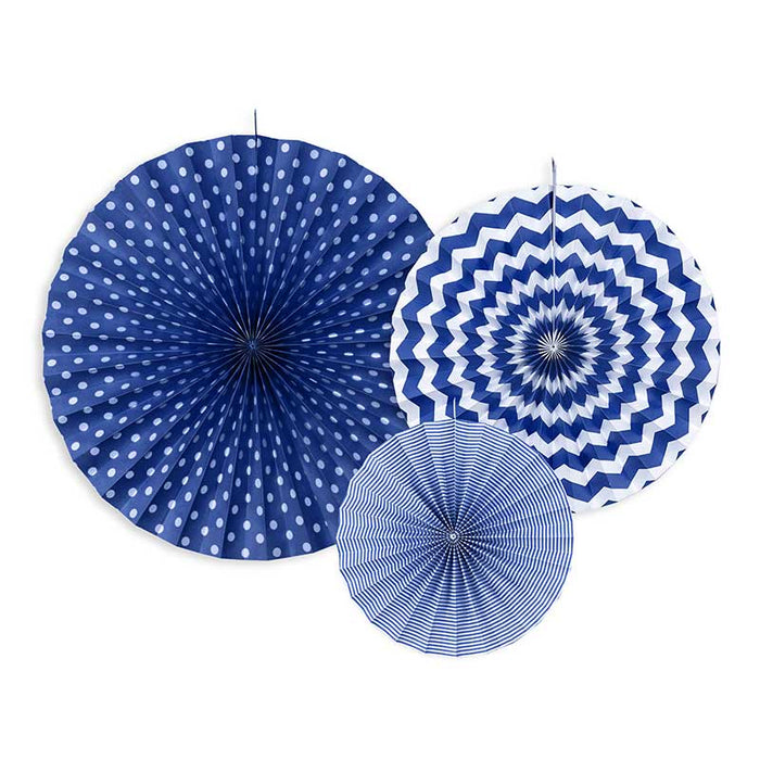 Decorative Rosettes, navy blue - 3pk