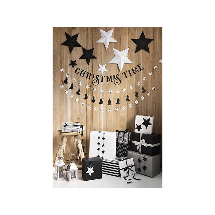 Decoration Stars, black - 6pk