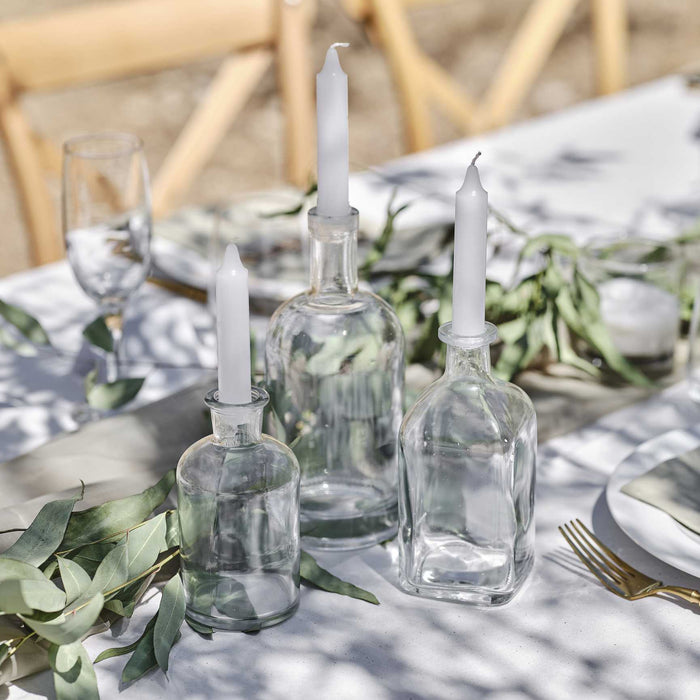 Glass Bottle Candle Holders with Candles