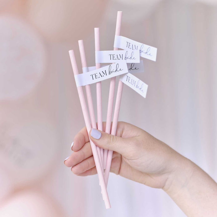 Team Bride Hen Party Paper Straws