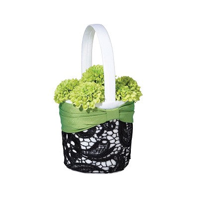 Flower Basket - Green & Black
