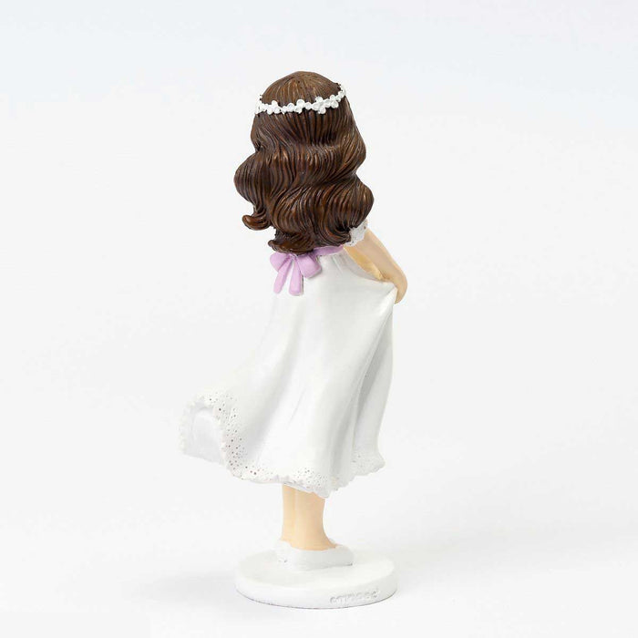 Communion Cake Topper Girl Holding Skirt