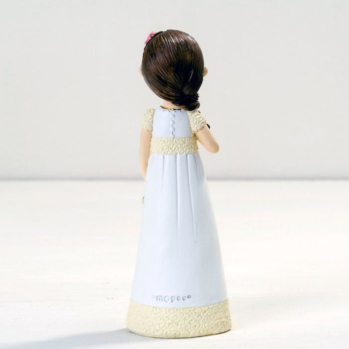 Communion Girl with Patterned Trim Cake Topper